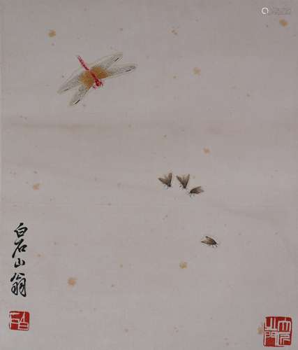 chinese qi baishi's insect painting