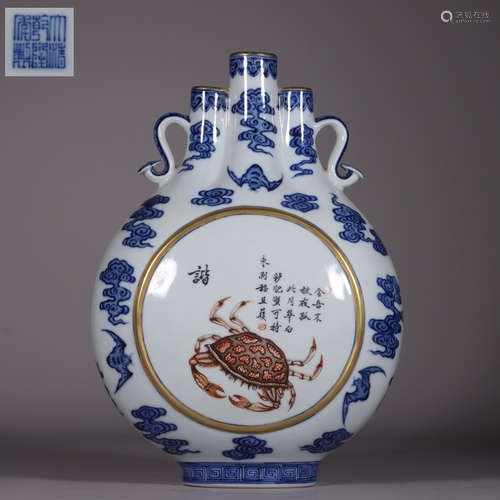 chinese blue and white famille rose porcelain vase