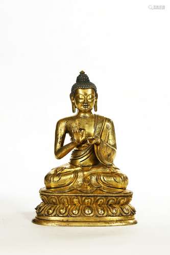 chinese gilt bronze sakyamuni