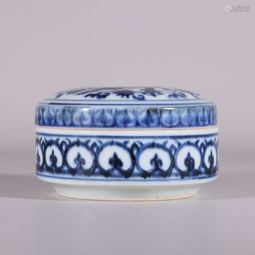 chinese blue and white porcelain inkpad box