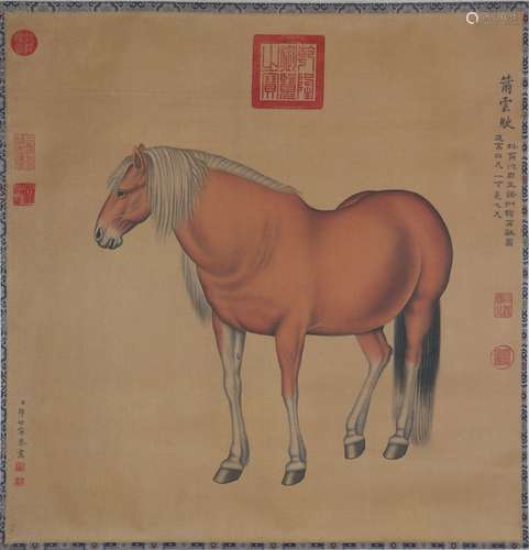 chinese lang shining's horse painting