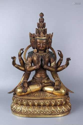 chinese gilt bronze statue of buddha