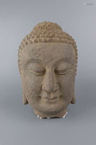 chinese carved stone buddha's head