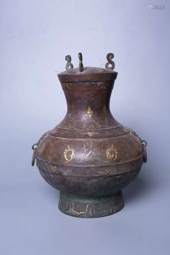 chinese bronze large belly vase