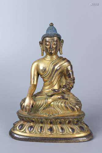 chinese gilt bronze statue of buddha