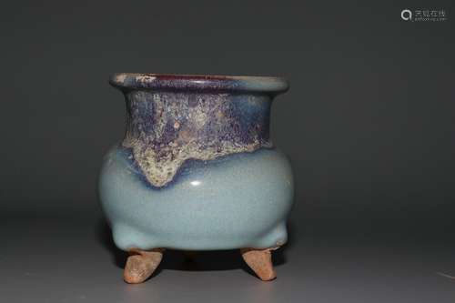 chinese jun kiln porcelain tripod censer