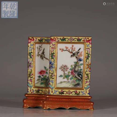 chinese famille rose porcelain square brush pot