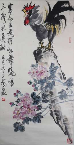 chinese liu dayu's rooster painting