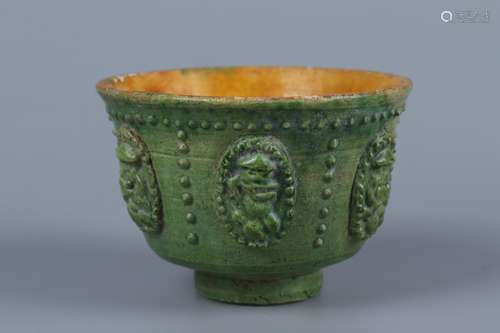 chinese green glazed porcelain cup