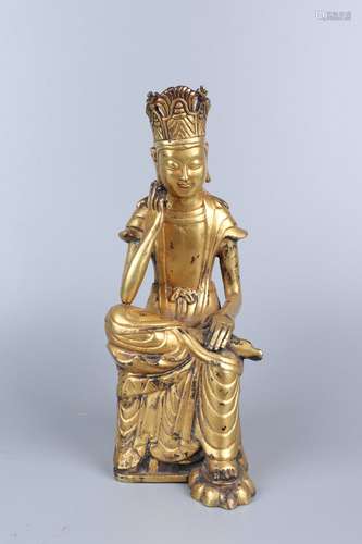 chinese gilt bronze statue of buddha