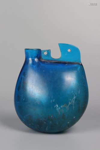 chinese glass leather-pouch-form pot