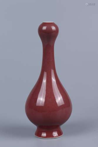 chinese monochrome glazed porcelain garlic-mouth vase