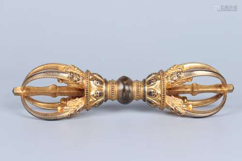 chinese gilt bronze vajra pestle