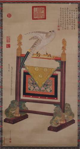 chinese lang shining's eagle painting