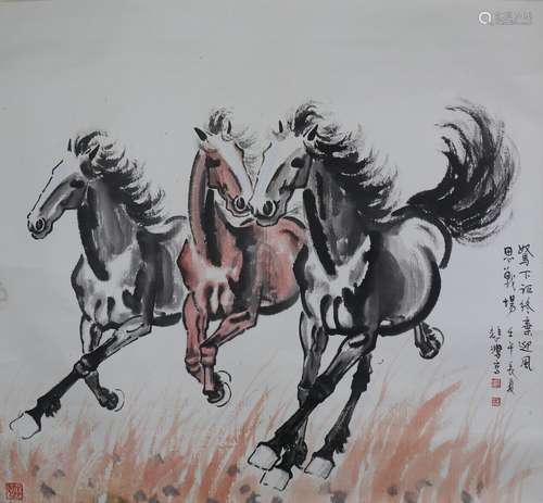 chinese xu beihong's horse painting