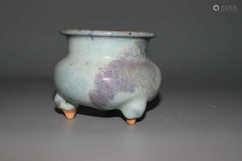 chinese jun kiln porcelain tripod censer