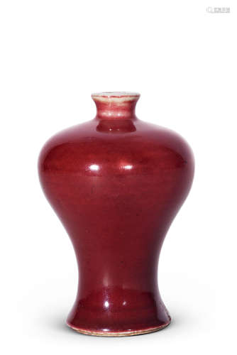 清康熙 霁红釉梅瓶