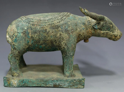 A Bronze bull statue Han