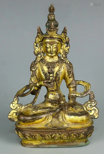 Tibenten Gilt-bronze figure statue