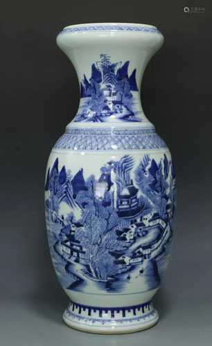 Blue and white porcelain vase