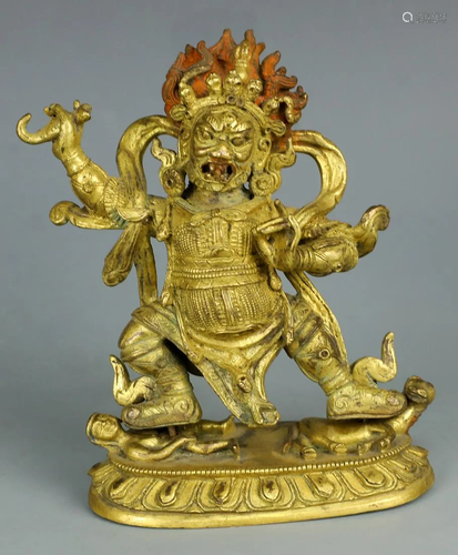 Tibenten Gilt-bronze figure statue