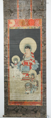 Buddist scroll painting