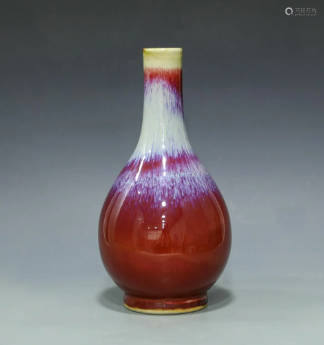 Flambe Glazed vase with QianLong mark Qing