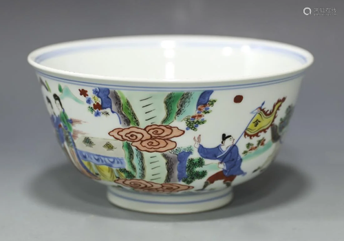 Chinese porcelain Famille verte bowl with Ming dynasty