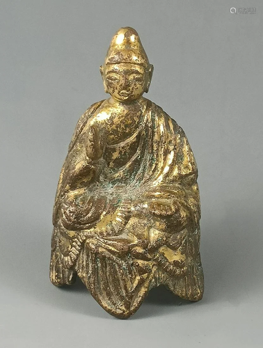 Small Gilt-bronze figure statue Tang dynasty