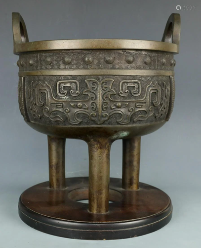 Large bronze censer