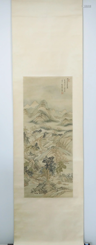 Chinese landscape scroll painting