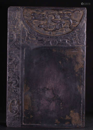 INK SLAB CARVED WITH FISH&POETRY