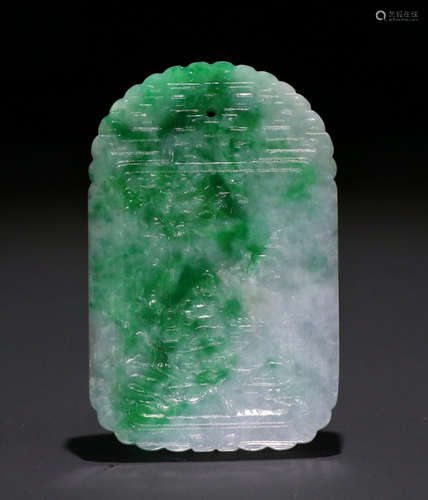 JADEITE TABLET CARVED WITH STORY