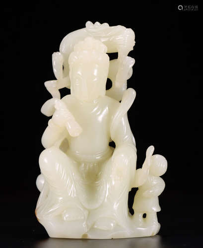 HETIAN JADE GUANYIN BUDDHA STATUE