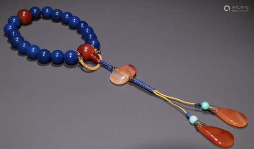 AGATE STRING BRACELET WITH 18 BEADS