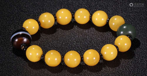 TABITAN BEESWAX STRING BRACELET WITH 14 BEADS