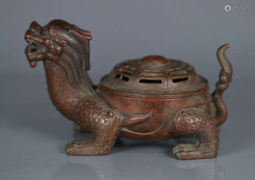 COPPER CENSER SHAPED WITH BEAST