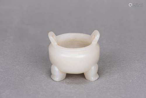 A WHITE JADE CENSER, QING DYNASTY