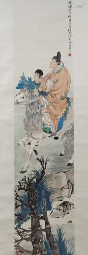 A Chinese figure painting, Ren Bonian mark