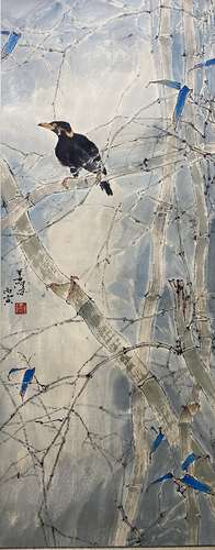 A Chinese Bird-and-flower painting, Yang Shanshen mark