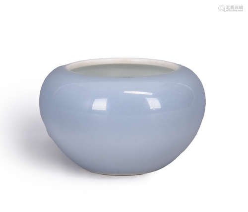 An azure glazed porcelain water pot