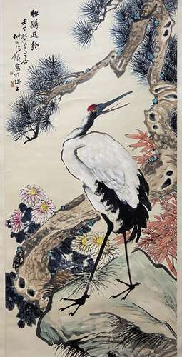 A Chinese bird-and-flower painting, Wangkun mark