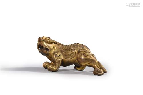 A gilding copper beast ornament