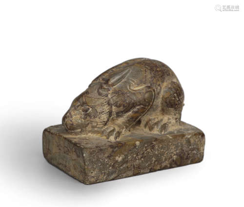 A stone carved rabbit