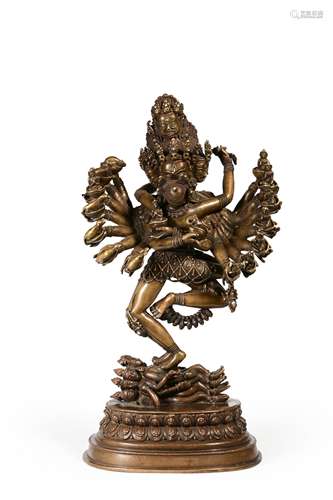 The alloy copper Hevajra statue