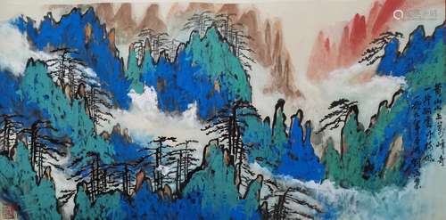 A Chinese landscape painting, Liu Haisu mark