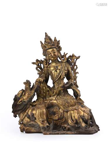 The gilding copper Guanyin statue