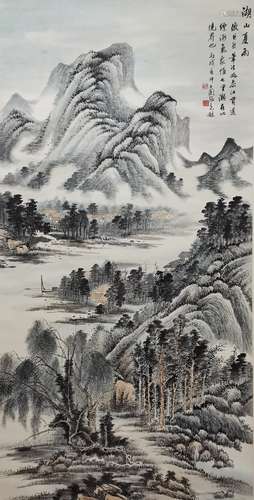 A Chinese landscape painting, Zhang Shiyuan mark