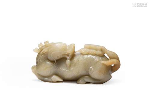 A jade carved qilin ornament