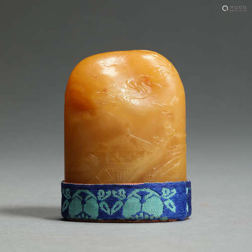 A CARVED TIANHUANG LANDSCAPE SEAL